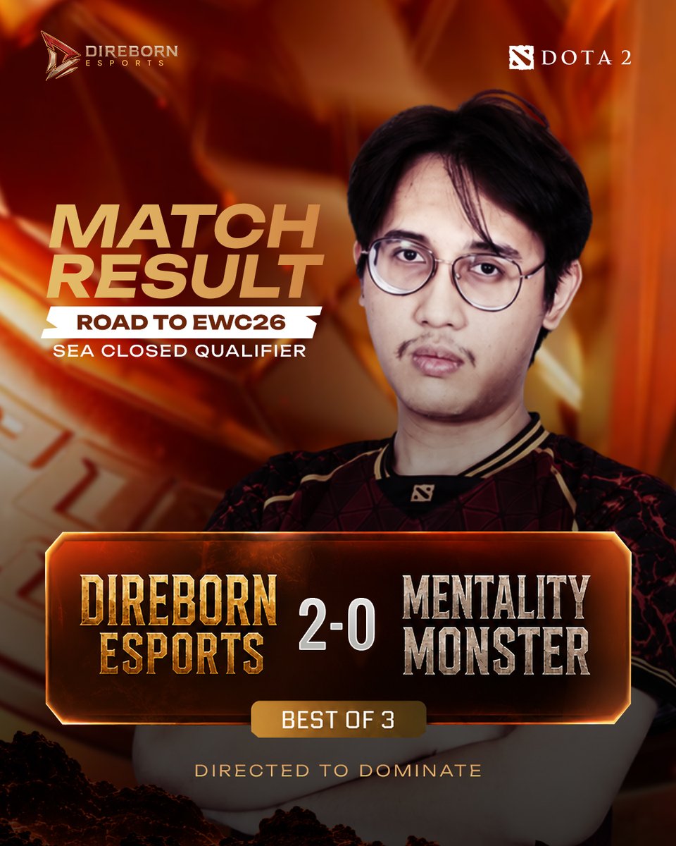 direbornesports's tweet photo. Perjalanan kami di SEA Closed Qualifier Road to EWC 2026 harus terhenti lebih awal.

Terima kasih untuk semia yang sudah meluangkan waktu, energi, dan doa untuk mendukung Direborn Esports di setiap pertandingan.

Sampai jumpa di medan pertempuran selanjutnya.
#DirectedToDominate https://t.co/gbIhIrNs1Y