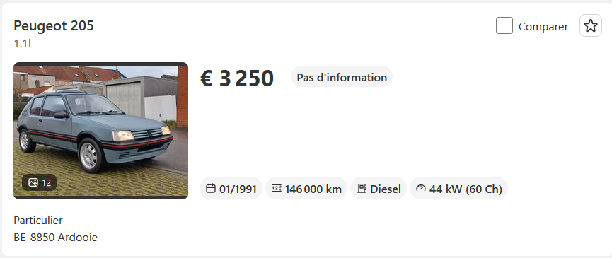 Ztelaria's tweet photo. @ctoipasmoiok @SomeoneeNoName @GG_RMC Une Peugeot 205 d’occasion c'est au minimum 1 mois de salaire avec un bon salaire, et c'est plus proche des deux à trois mois ... https://t.co/ByJcPKwXol