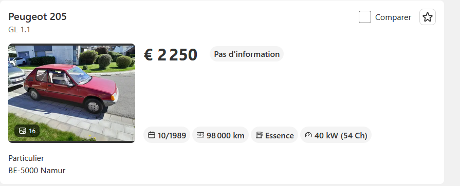 Ztelaria's tweet photo. @ctoipasmoiok @SomeoneeNoName @GG_RMC Une Peugeot 205 d’occasion c'est au minimum 1 mois de salaire avec un bon salaire, et c'est plus proche des deux à trois mois ... https://t.co/ByJcPKwXol