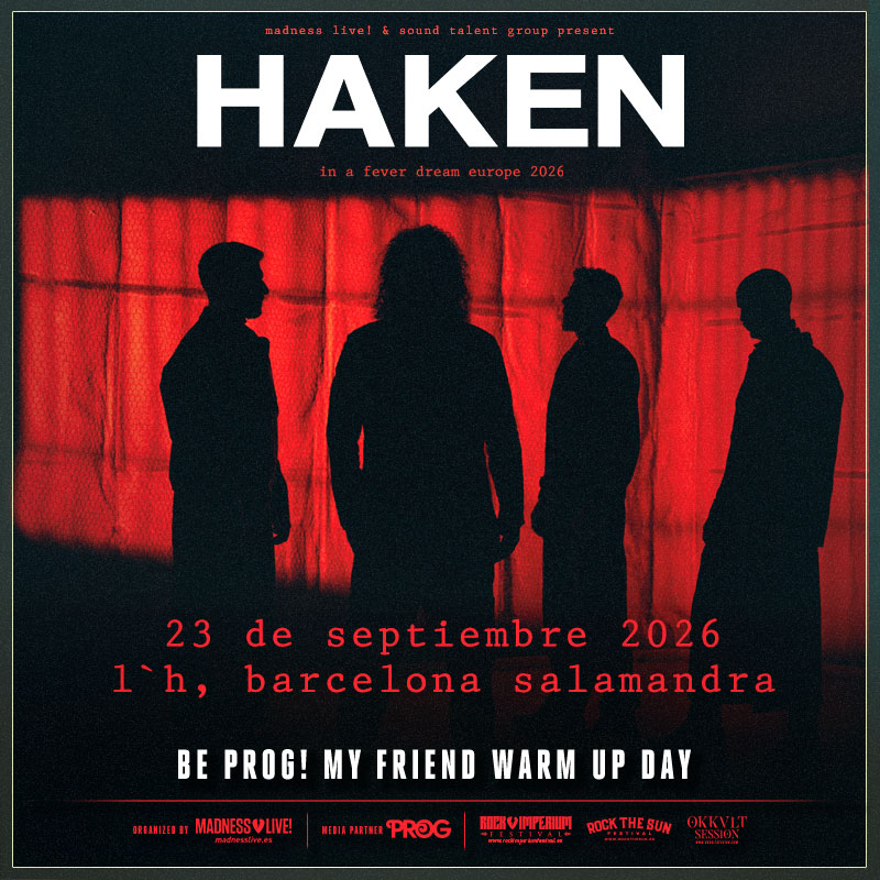 MadnessLive's tweet photo. 🔥 HAKEN ACTUARÁN EN SEPTIEMBRE DE 2026 EN BARCELONA 🔥 

La aclamada banda británica de metal progresivo @Haken_Official  actuará en Barcelona el próximo 23 de septiembre de 2026 en un concierto muy especial que servirá como antesala perfecta para el festival Be Prog! My Friend 2026, que se celebrará ese mismo fin de semana.

Este show exclusivo será el calentamiento ideal para los seguidores del género, ofreciendo la oportunidad de disfrutar de HAKEN en un formato cercano antes de su participación en uno de los eventos más destacados del panorama progresivo.

Además, los asistentes a @BeProgFestival  2026 podrán beneficiarse de un descuento especial para este concierto.

Una oportunidad única para vivir dos experiencias imprescindibles en una misma semana y celebrar lo mejor del rock y metal progresivo en directo.

🎶 ¿Tienes entrada para Be Prog! My Friend 2026? Los poseedores de entrada de día o abono podrán acceder a una promoción exclusiva para adquirir su entrada para HAKEN en Barcelona.

Para obtener el descuento:

1. Accede a tu área privada de https://t.co/03N44gk1ot
2. Descarga tu entrada actualizada
3. Encontrarás en ella todas las instrucciones necesarias para aplicar la promoción

🎟️ Venta General 05 de junio 2026 a las  hrs solo en https://t.co/EZ6WeZtYCn