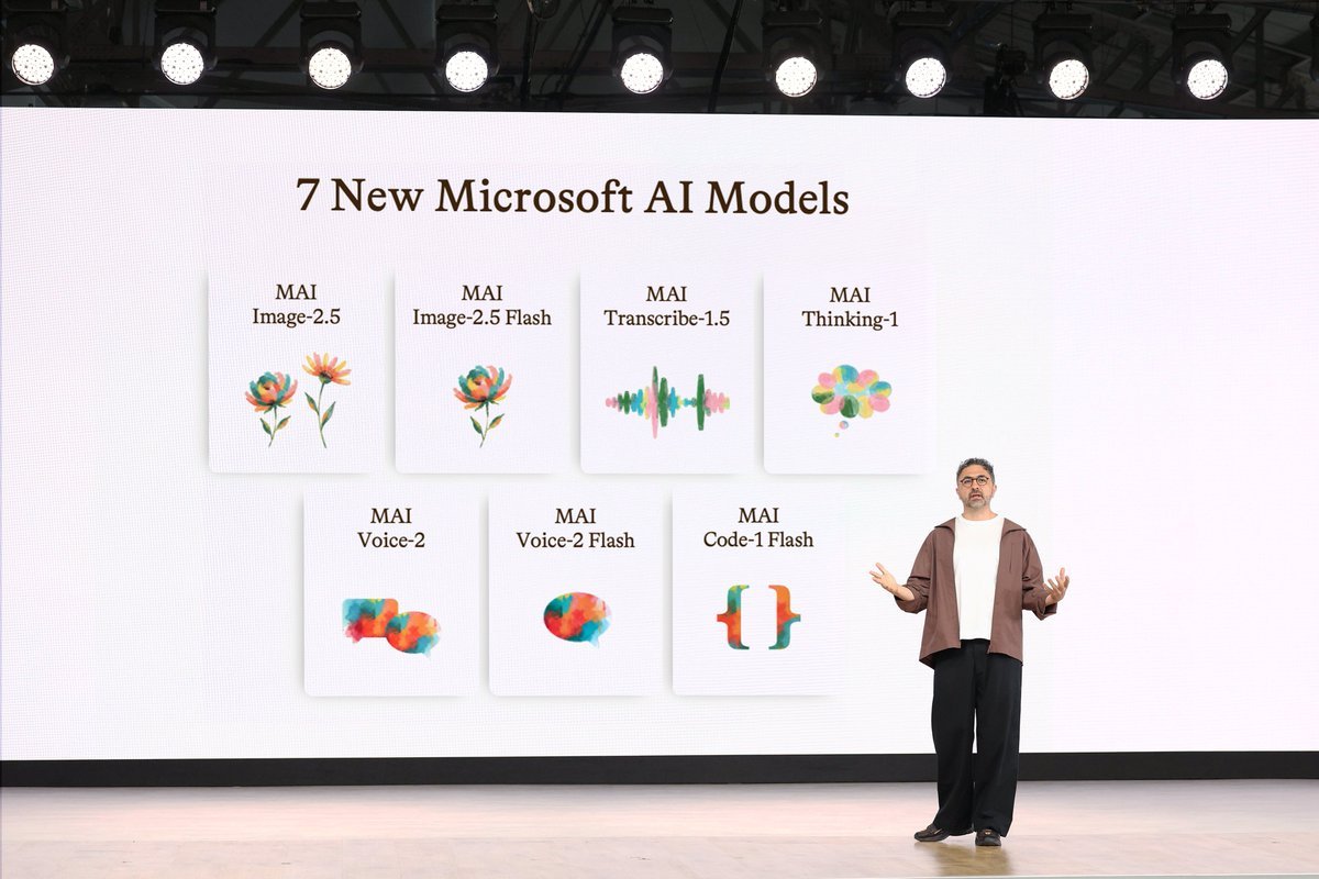 mhmd7sn's tweet photo. مؤتمر MS BUILD كان عبقريا بكل المقاييس
مايكروسوفت أعلنتها واضحة:
لن ننتظر أحداً بعد الآن.
أطلقت سبعة نماذج ذكاء اصطناعي دفعة واحدة، في إعلان جرئ من رئيس الذكاء الصناعي في الشركة @mustafasuleyman 

وأعلنت بصوت واضح أنها تبني مختبر ذكاء اصطناعي من الصفر.

النموذج الرئيسي MAI-Thinking-1 يعمل بـ 35 مليار معامل نشط، 
ويحقق 97% في اختبار AIME 2025، 
وهو أحد أصعب مقاييس الاستدلال الرياضي في العالم.

في مقارنات عمياء أجراها بشر حقيقيون، 
فضّل المقيّمون MAI-Thinking-1 على نموذج Claude Sonnet من Anthropic.
--
لكن الأرقام وحدها لا تكتمل دون السياق.
مايكروسوفت صمّمت نماذجها على شريحتها الخاصة MAIA 200، 
فحققت أداءً أعلى بـ 30% لكل دولار، 
و1.4 ضعف كفاءة في استهلاك الطاقة مقارنة بـ GB200 من NVIDIA.

بمعنى آخر: 
هي لا تعتمد فقط على أسواق الغير، بل تبني أدواتها بنفسها.
--
على صعيد تقليل التكاليف، 
نموذج MAI-Code-1-Flash يحقق 51% على معيار SWE Bench Pro بحجم 5 مليار معامل فقط.

عندما طُبّق على عمل شركة McKinsey، 
حقق أعلى معدل فوز مقارنة بجميع النماذج المنافسة، وبتكلفة أقل بعشرة أضعاف.
--
الرسالة الحقيقية ليست في المواصفات التقنية.
مايكروسوفت تقول بوضوح: 
نريد أن تبني الشركات نماذجها الخاصة، على بياناتها الخاصة، داخل بيئتها الخاصة.

هذه الفكرة، التي أسمتها Frontier Tuning، 
تعيد تعريف سؤال جوهري:
من يملك الذكاء الاصطناعي؟

في عالم الاستثمار في قطاع التقنية، هذا السؤال يستحق أن تجلس معه.
لأن الشركة التي تقدم الأدوات والبنية التحتية والنموذج المدرّب على بيانات العميل نفسه، ستصبح صعبة الاستبدال.

وصعبة الاستبدال تعني شيئاً واحداً في لغة المستثمرين: 
خندق حقيقي. = MOAT

تابعني على @mhmd7sn للمزيد من التحليلات