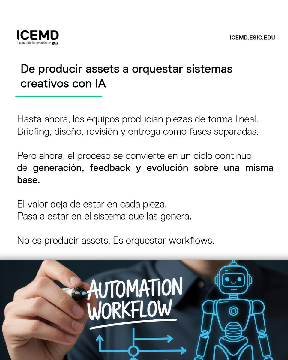 icemd's tweet photo. “La IA no sustituye el diseño. Cambia el punto de partida.”

Herramientas como Claude Design convierten el lenguaje en interfaz creativa:

✅ Diseño en segundos
✅ Menos fricción en equipos
✅ Más iteración

💡 El proceso creativo se vuelve sistema.
https://t.co/oSxc8QL5sB https://t.co/pNlroGYFLV