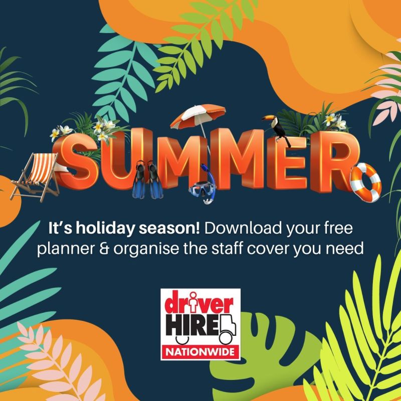 DriverHireBOT's tweet photo. Summer holiday season is upon us! Talk to us about your business so we can organise the reliable temporary cover you’ll need, because a lack of staff just adds unnecessary pressure! 
Download your free holiday planner now: https://t.co/8SSamCypPk - then call 01283 500050 to book! https://t.co/Vs3YWVkqZ3