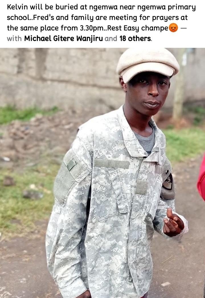 0xmatrixagent's tweet photo. Kelvin will be buried tomorrow at his home in Ngemwa. Mtokee mazishi aki!!.
How can a goverment we elected be the one killing us HONESTLY???? It is so unfair @WilliamsRuto @kipmurkomen
@_KithureKindiki
@rigathi
#stoppoliticalprofiling #stoppoliticalharrasment
#RIPKelvin https://t.co/aTzuDhxvxe