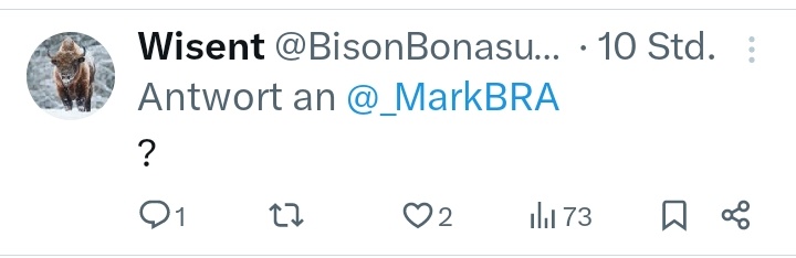 _MarkBRA's tweet photo. @BisonBonasus2 Mir wird unter deinem Tweet ein weiterer Tweet angezeigt, den ich nicht sehen kann
Kannst du den sehen? https://t.co/HZ8xt5Kjk5