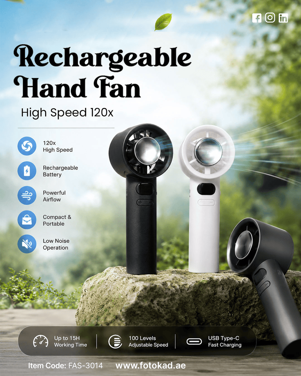 fotokad's tweet photo. ☀️ Stay Cool This Summer — Wherever You Go! 🌬️

Your pocket-sized cool breeze is here. 💨

📦 Item Code: FAS-3014
🌐 https://t.co/G413sxlIrz

#Fotokad #HandFan #StayCool #SummerGadgets #UAE https://t.co/4xeJDMcVnF