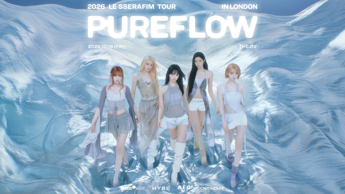 AEG_Presents's tweet photo. ON SALE NOW!

@le_sserafim | @TheO2 | 16 October 2026

Tickets on sale now: https://t.co/AUbN14oHnv

#LE_SSERAFIM
#르세라핌
#PUREFLOW
#PUREFLOW_IN_UK
#PUREFLOW_IN_EUROPE
#PUREFLOW_IN_LONDON https://t.co/IMmj56WUMm