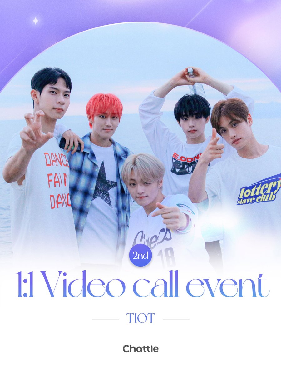 Chattie_us's tweet photo. [🍒]
𝟭:𝟭 𝙑𝙄𝘿𝙀𝙊 𝘾𝘼𝙇𝙇 𝙀𝙑𝙀𝙉𝙏 𝙬𝙞𝙩𝙝 𝙏𝙄𝙊𝙏

Chattie에서 TIOT과 함께하는 1:1 영상통화 이벤트가 진행됩니다.

📅 판매 기간 6.5 (금) 17:00 (KST) ~
📹 비디오콜 이벤트 일시 : 6.14 (일) 13:00 (KST) ~

🌙 본 이벤트는 파자마 착장으로 진행됩니다🌙

👀 구매 방법
1. TIOT 챗티 접속 후, 하단의 📞 아이콘을 클릭하여 fancall 페이지로 이동해주세요.
2. 원하는 시간의 슬롯을 선택해 구매해주세요.
3. 이벤트 당일, “입장” 버튼을 눌러 대기실에 입장해 주세요.
4. 예약하신 시간에 맞춰 통화가 자동으로 시작됩니다.

*슬롯은 중복 구매 가능합니다.
*예약 페이지 내 시간은 각 사용자의 현지 시간(국가 기준)으로 표기됩니다.

🔗  https://t.co/9YPHiyMcl4

#TIOT #티아이오티
@TIOT_NOW