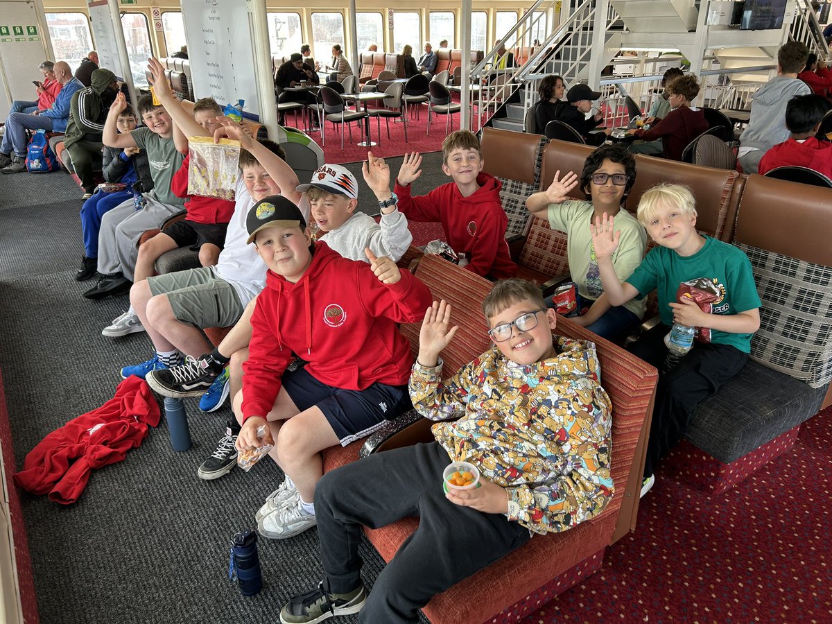 CCJacademy's tweet photo. 🚢 All aboard! Year 6 have officially set sail for the Isle of Wight. The snacks are out, the sun is trying its best to peek through the clouds, and excitement levels are high! Next stop: adventure! 🌊☀️ #FerryFun #ExcitedKids #IsleOfWight26 @LEOacademies https://t.co/x5AKRMPP8C