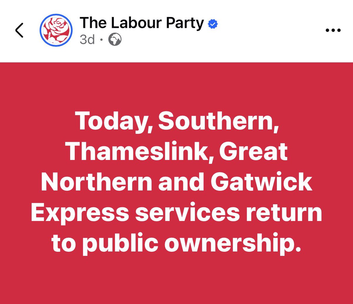PpeterPeter's tweet photo. AMAZING….why on earth isnt this enormous news. the sequential return of of our rail infrastructure to public ownership as private contracts end… well done labour https://t.co/lBlReo4fhg