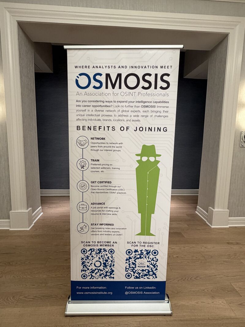 Usersearch_web's tweet photo. Great to be at @osmosiscon in Florida this week, meeting the experts and enthusiasts driving the field forward — a brilliant organisation supporting #osint4good and its investigators.

Didn't catch our booth? Drop us an email to book a live call and see SargeBot, our latest innovation, in action.

https://t.co/YE2tl5y3bn