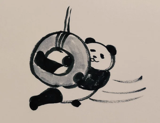 最近色々しんどいので、自由すぎるパンダを描きました。自由になりたい。