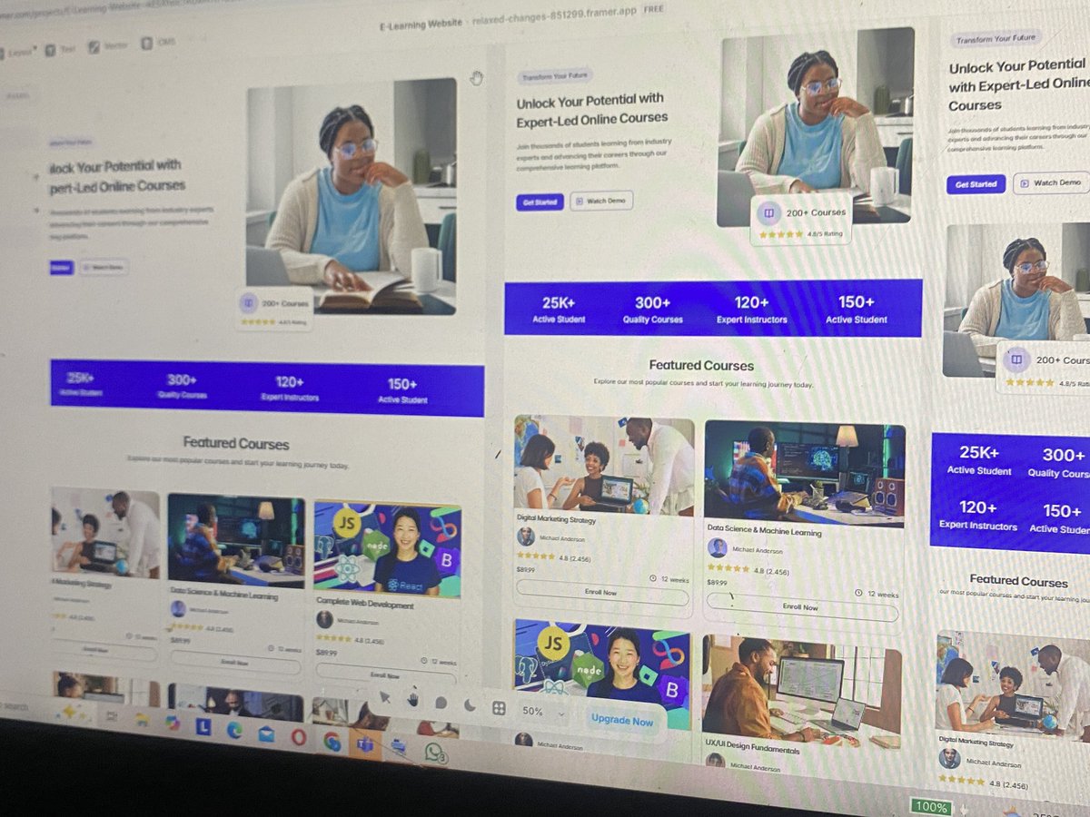 AfeezAb71301834's tweet photo. Another day to keep building and getting better 

I am developing an e-learning platform using Framer. https://t.co/ImuI0cbrUS