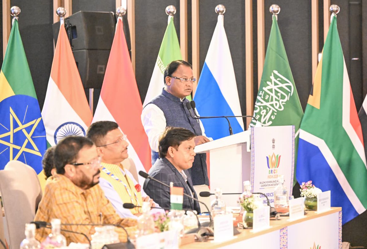 MohanMOdisha's tweet photo. Joined and addressed the BRICS Disaster Risk Reduction Working Group Technical Meeting in Puri, where distinguished delegates, experts and representatives from #BRICS nations came together to deliberate on strengthening resilience against growing climate and disaster risks. The discussions underscored the importance of disaster risk reduction as a cornerstone of sustainable development, economic stability and human security, while highlighting the need for greater global cooperation, innovation and technology-driven solutions.

Odisha is proud to share its globally acknowledged disaster management model, built on preparedness, resilient infrastructure and active community participation. Guided by the vision of Hon'ble Prime Minister Shri @narendramodi Ji and our commitment to the principle of “Zero Casualty”, we continue to strengthen disaster resilience across the state. The recently approved Coastal Highway project will further bolster evacuation, emergency response and disaster preparedness along our coastline. I am confident that the outcomes of the Puri deliberations will help shape future global frameworks for disaster risk reduction and contribute to building a safer, more resilient and sustainable world.

@PMOIndia @ndmaindia