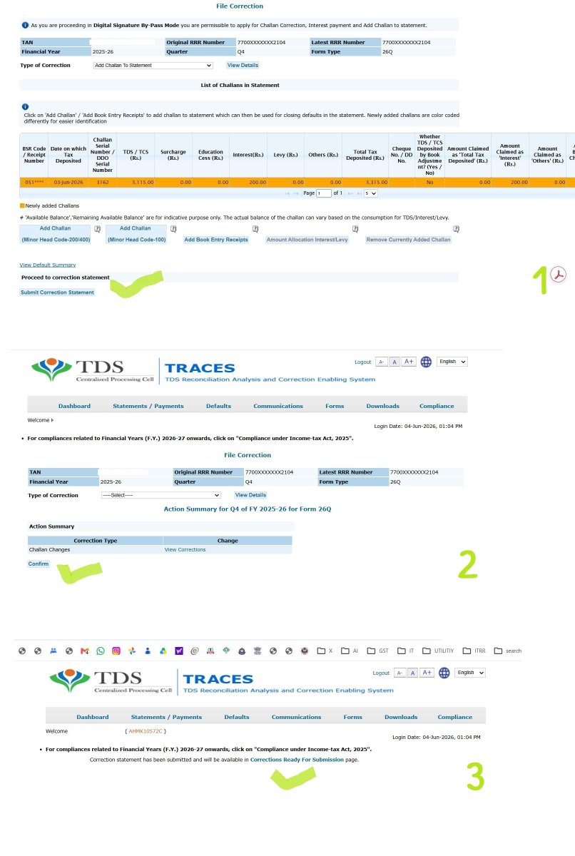 CA_HarshilSHETH's tweet photo. TRACES Doesn't Confirm Corrections. It Confirms Your Commitment towards Patience.

TRACES IS WORLD'S MOST INSECURE WEBSITE😄 ( not security threat wise) 
Yes, when you are "confirmed" to submit, It asks you 6 times  to confirm 

Next year, we may actually miss TRACES ( or we may have more steps in New portal of Traces ). 

To confirm one correction, You have to travel 6 screens  

✅ 1 Submit Correction Statement
✅ 2 Confirm Action Summary
✅ 3 Corrections Ready for Submission
✅ 4 View Statement
✅ 5 Submit for processing
✅ 6 Confirmation

CHECK SCREENSHOTS

TRACES be like :  Are You Really, Really, Really Sure? wait, confirm again Really, Really, Really Sure?