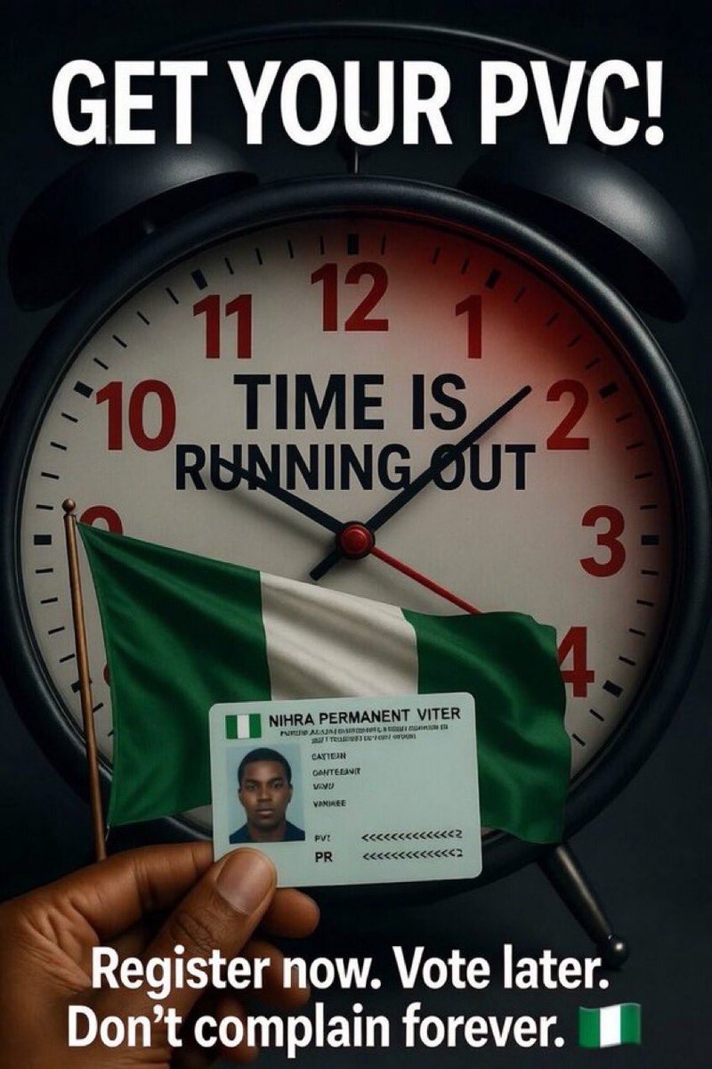 amaka_gemma's tweet photo. @PeterObi NO OTHER TIME BUT NOW TO GET YOUR PVC.

Tomorrow is too late  oo

Let's booth out ;

Insecurity 
Poverty 
Blackout
Subsidy Hike
Incompetency
Lack of Empathy
Bigotry
Bad Economic policies 
Bad Tax Reforms etc https://t.co/8rNzAgeC6e