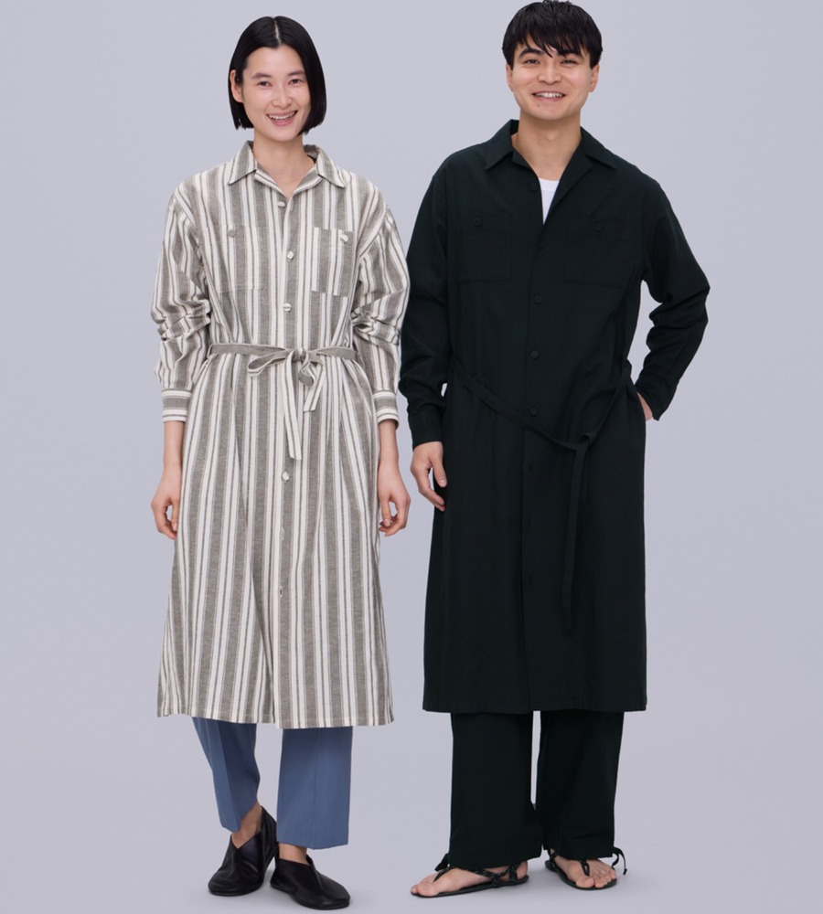 fashionpressnet's tweet photo. ファミマ「コンビニエンスウェア」に“綿麻”ゆったりシャツ＆パンツ、ワンピースになるシャツコートも - https://t.co/xN0GvqHcfC https://t.co/Dq6HHwTttE