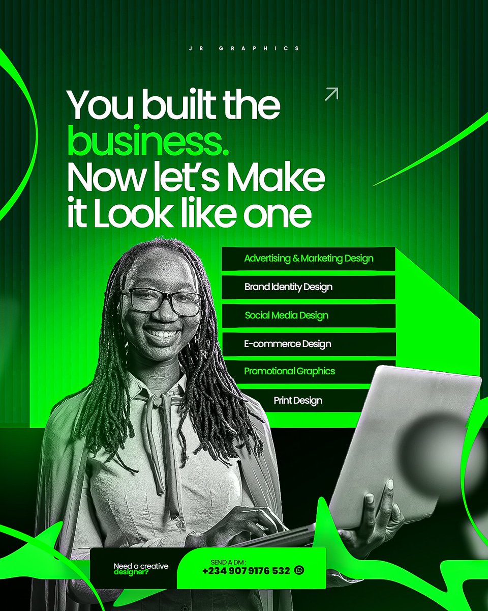 jr_graphics_1's tweet photo. Strategic designs for brands that are ready to be taken seriously.

I help businesses create professional, scroll-stopping designs that attract the right audience and build credibility..

Work with me today :
SEND A DAM https://t.co/gqebvmj5Kj