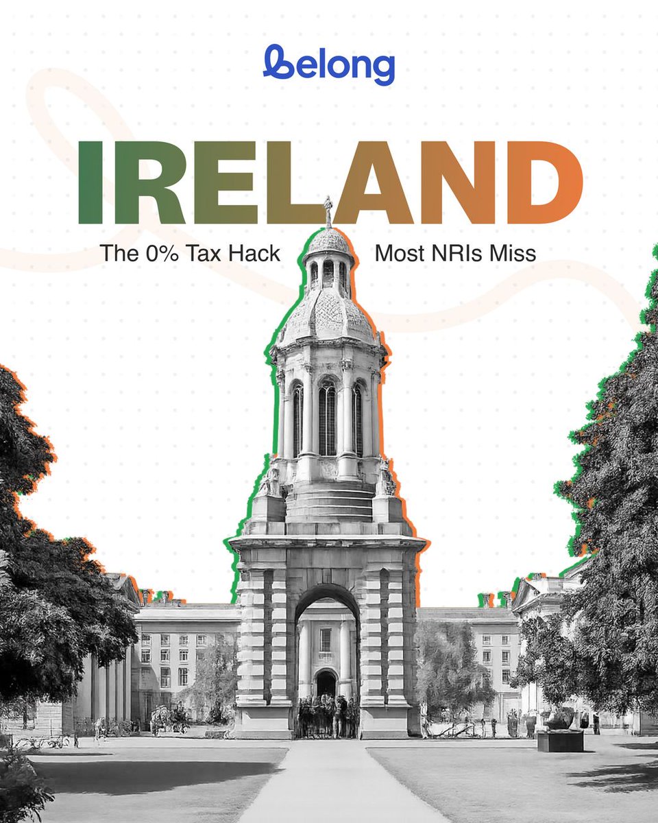 GetBelong's tweet photo. 0% tax in India. 0% tax in Ireland. No loophole. Just tax law.

For some Ireland-based NRIs, @GIFTCity_ mutual funds could mean paying absolutely 0% tax on India investment gains.

A thread on how it works 👇 

1/ https://t.co/u2IDEP3wmD