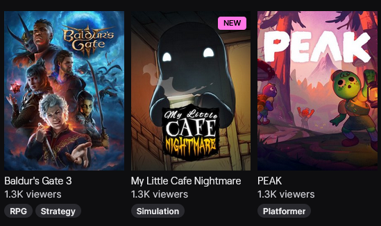 linusgaertig's tweet photo. Our game is next to Baldur´s Gate 3 &amp; PEAK. 

@LandfallGames &amp; @larianstudios 👀 https://t.co/fxBgvnYm6Z