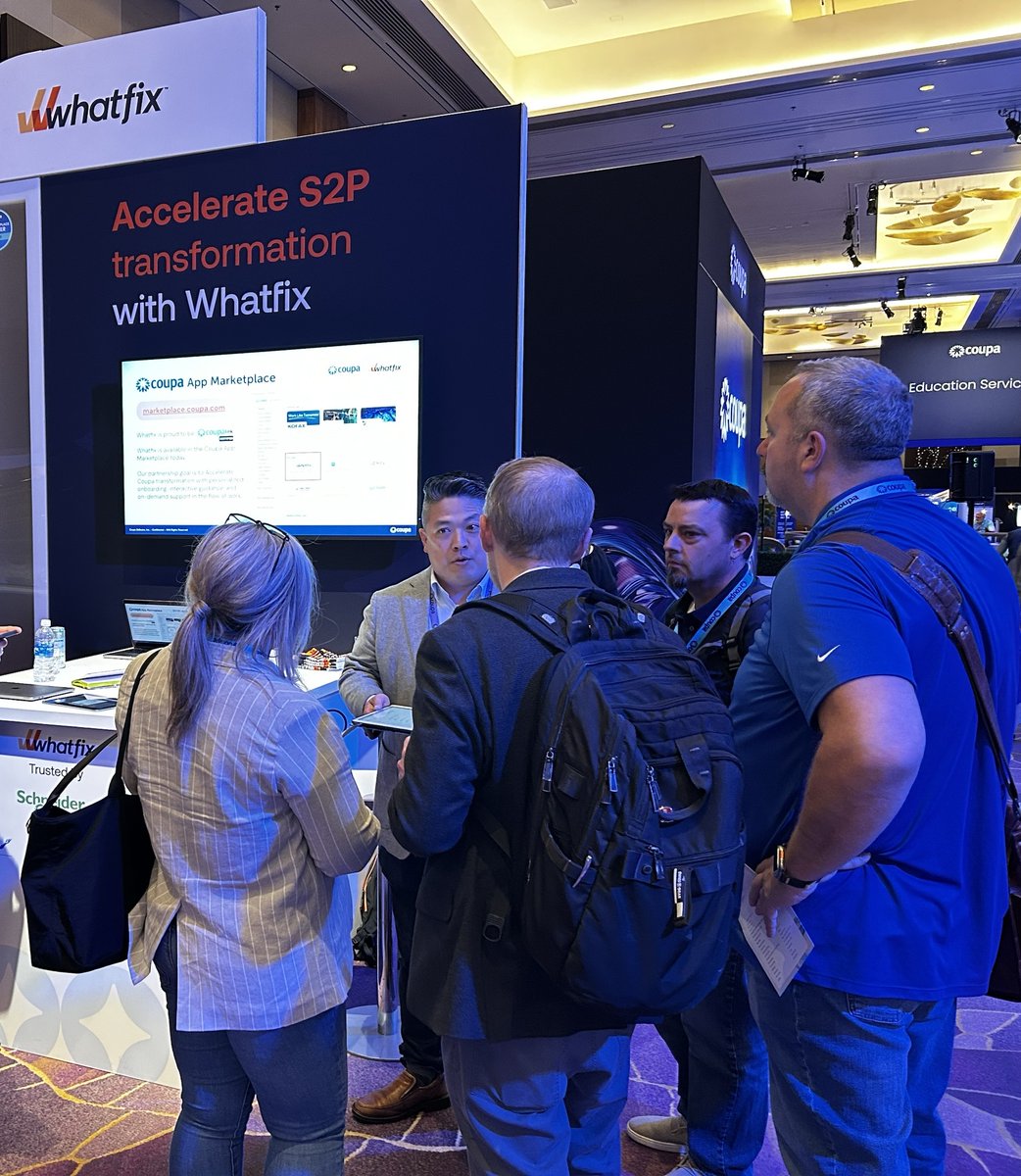 whatfix's tweet photo. Vegas set the stage for S2P transformation at Coupa Inspire 2026.

Across conversations with procurement, finance, and transformation leaders, one theme stood out:

Coupa value is realized when execution scales across the full lifecycle from requisition to payment.

Whatfix helps make that possible by embedding AI-native guidance directly within Coupa workflows, enabling:

✔ Faster procure-to-pay cycles
✔ Fewer user errors across workflows
✔ Reduced support and training dependency
✔ Faster time-to-value from Coupa rollouts

Thank you to everyone who stopped by Booth #4A and connected with Team Whatfix.

#coupainspire #S2P #digitaltransformation #whatfix #digitaladoption #AI