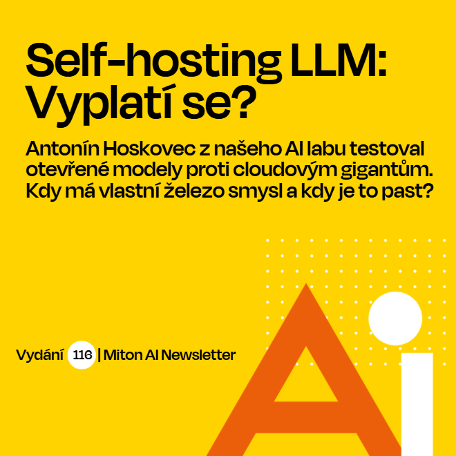 MITONCZ's tweet photo. Poslední Miton AI Newsletter je zaměřený na jedno téma. Antonin Hoskovec @thonicc probral self-hosting LLMs ze všech stran. Máte vlastní zkušenost? Comment, please:)
🔗https://t.co/PyNl2xTHCU https://t.co/o23Lk3d0sh