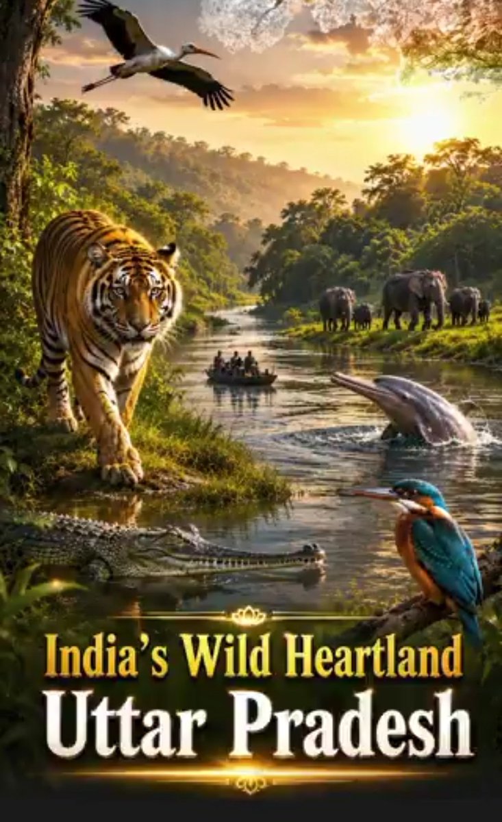 KESRIYAA's tweet photo. The breathtaking beauty of Uttar Pradesh's forests and wildlife reflects the state's rich natural heritage. Conservation, eco-tourism, and sustainable development are creating new opportunities while preserving nature for future generations. #ExploreUP #WildlifeTourism https://t.co/mVYK0x9lmi