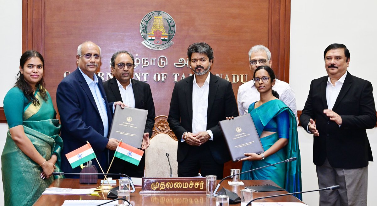 Guidance_TN's tweet photo. L&T’s ₹18,600 Crore Investment MoU Reinforces Strong Investor Confidence in Tamil Nadu

In the presence of Hon’ble Chief Minister Thiru C. Joseph Vijay, Larsen & Toubro (@larsentoubro) and the Government of Tamil Nadu exchanged a landmark MoU.

The investment will create 8,200 jobs across the State through three transformative projects:

1) ₹2,500 Cr – Electronics manufacturing hub in Coimbatore, powering the electronics and automotive sectors.

2) ₹15,000 Cr – Hyperscale & Edge AI Data Centre in Kancheepuram, establishing the next digital corridor beyond Chennai.

3) ₹1,100 Cr – Offshore Wind Infrastructure at Kattupalli, accelerating Tamil Nadu’s infrastructure leadership.

Together, these projects strengthen Tamil Nadu’s leadership across advanced manufacturing, digital infrastructure, and strategic infrastructure development, while creating new opportunities for growth, innovation, and employment.

Tamil Nadu continues to prove why it stands among India’s most dynamic and forward-looking investment destinations.

@CMOTamilnadu @TNDIPRNEWS @deepakj2012 @Alarmelmangai  @Paularun

#InvestInTN #MakeInTN #ThriveInTN