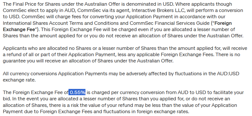 skyquake_1's tweet photo. $SPCX ipo with Commsec starts off with some serious fees

55bps of notional, then if u get allocated 0, 55bps again back. In any case you're paying 110bps in fees MIN to play this game

The worst part is they're doing this via IBKR so i know their actual cost is like 0.6bps https://t.co/MT2oL8OHKV