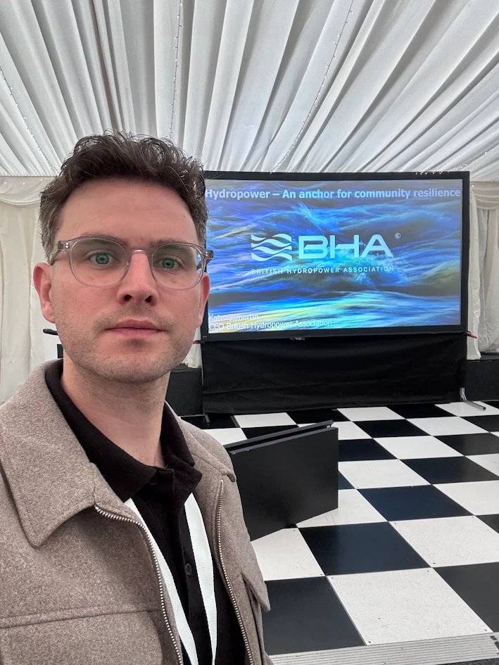 RenewaBlox's tweet photo. Early start this morning for our CTO @FrenchyBit as he represents @RenewaBlox at the British Hydropower Association conference in Nottingham.
With several hydro projects now in development, we know our solutions can be extremely beneficial for this sector. @BHA_Events https://t.co/4TfvDHwUPz