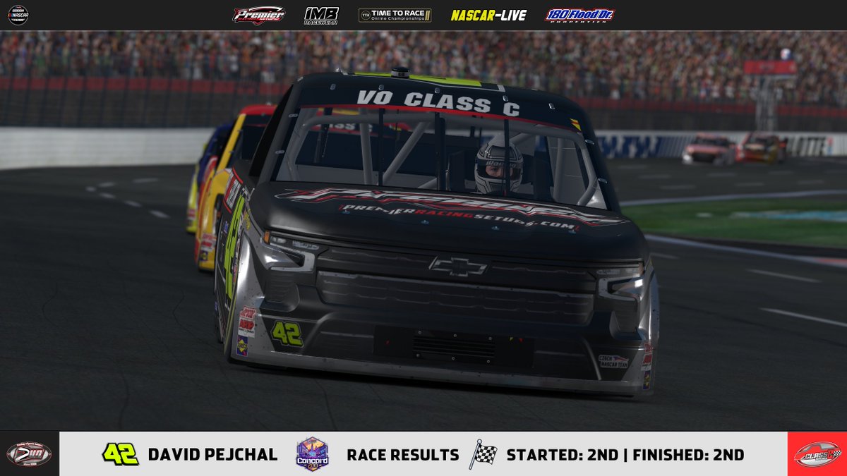 czechnascarteam's tweet photo. The first championship, which came to the end at is the #nascar Class C Series. After a nine races, all was set to the season finale at Charlotte on the #iRacing. The race Concord 200 was scheduled for a 134 laps and our team came here with a huge momentum after a previous races.

🔴 Virtual-Oval
📕 Class C Series
🔴 Race 10
📆 03.06.2026
📌 Charlotte Motor Speedway
🏁 134 laps

🇨🇿 Petr Smetana
• He began the day with the fifth place in qualifying. Petr tried to keep the track position, but after some time, he dropped down to the eighth place, just before the opening caution. The next stint was much better for him. He had a good restart and moved up to the seventh place. His pace was very good at that moment as he was able to move forward. As the situation calmed down, Petr was in fourth. Then a caution came out and that sent all cars on the pit road. The pace picked up quite a lot up front. He was doing a good job staying in the front group. But then had a contact with the wall on the backstraight and that damaged his car quite a lot. The rest of the day was tough for him. He had no pace in his car at all and finished only in the twenty-first position. Not his day at Charlotte.

🇨🇿 Jakub Smetana
• Jakub put down a really fast lap in the qualifying, which put him on to pole for the race. He stayed in the lead for some laps before he lost it. After the restart, he tried to put the leader under some pressure, but he had to be patient at that moment. He waited for some laps and then went for it. After a good move, Jakub took the lead again. But not for long. He didn't give up and moved in to the lead again, just before the next caution. Since that restart, we saw a really wild racing up front. At one point, he dropped down to third, but after that moment, he picked up the pace and got the lead back. Since that, he was flying around the track. Before the green flag pit stops, Jakub had over a five seconds lead. Unfortunately when he came back on the track, the caution came out again and his lead was gone. But Jakub managed the rest of the race in the best possible way took another win!

🇨🇿 David Pejchal
• David also started from the front row after his second place in the qualifying. His plan was to stay there as long as possible, but David got under a pressure straight away and dropped down to third. That was a position, where he began the next stint. David stayed there and was watching the battle in front of him. Later, he caught a leading duo in front of him. His momentum was ruined by another caution. The next stint began with a wild pace up front. The order was changing quite a lot. When the situation calmed down a bit later, David settled down in the fourth place. Even before the pit stops, he moved up to the third, but after a next caution, he lost a couple of places as some cars were just pitting. But David fought hard and after restarting from fourth, he found the way back behind Jakub in second, where he crossed the line.

• Partners
👥 @PRSsetups 
👥 IMB Racewear
👥 TTR Online Championships
👥 @nascar_cz 
👥 180 Flood Dr. Properties