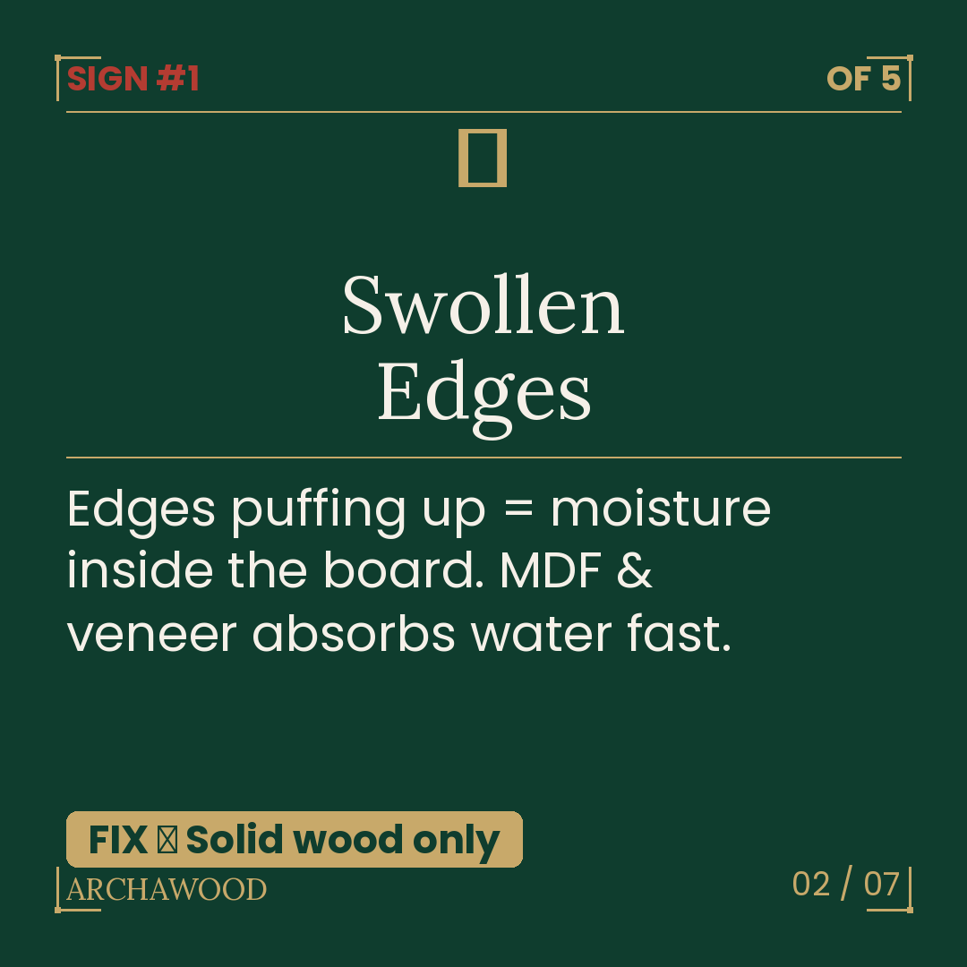 ARCHAWOODSTORE's tweet photo. Your furniture is dying slowly — swollen edges, peeling surface, creaking joints, fading finish, wobbly legs.
These aren't normal. That's cheap wood failing you.
Upgrade to solid wood. 🪵
📞 7032261060 | Vizag https://t.co/9v4jlLQZD0