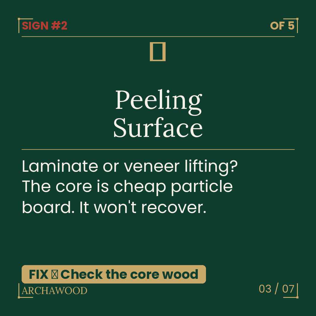 ARCHAWOODSTORE's tweet photo. Your furniture is dying slowly — swollen edges, peeling surface, creaking joints, fading finish, wobbly legs.
These aren't normal. That's cheap wood failing you.
Upgrade to solid wood. 🪵
📞 7032261060 | Vizag https://t.co/9v4jlLQZD0