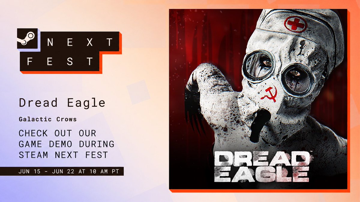 galacticcrows's tweet photo. We’re excited to announce that the Dread Eagle demo will be available during Steam Next Fest, fr June 15th to June 22nd at 10 AM PT.

Wishlist Dread Eagle on Steam, and don’t miss the demo!

WL: https://t.co/EFdo2yMxgb
#horror #steamfest #horrorgame https://t.co/nRAXKjnM0g