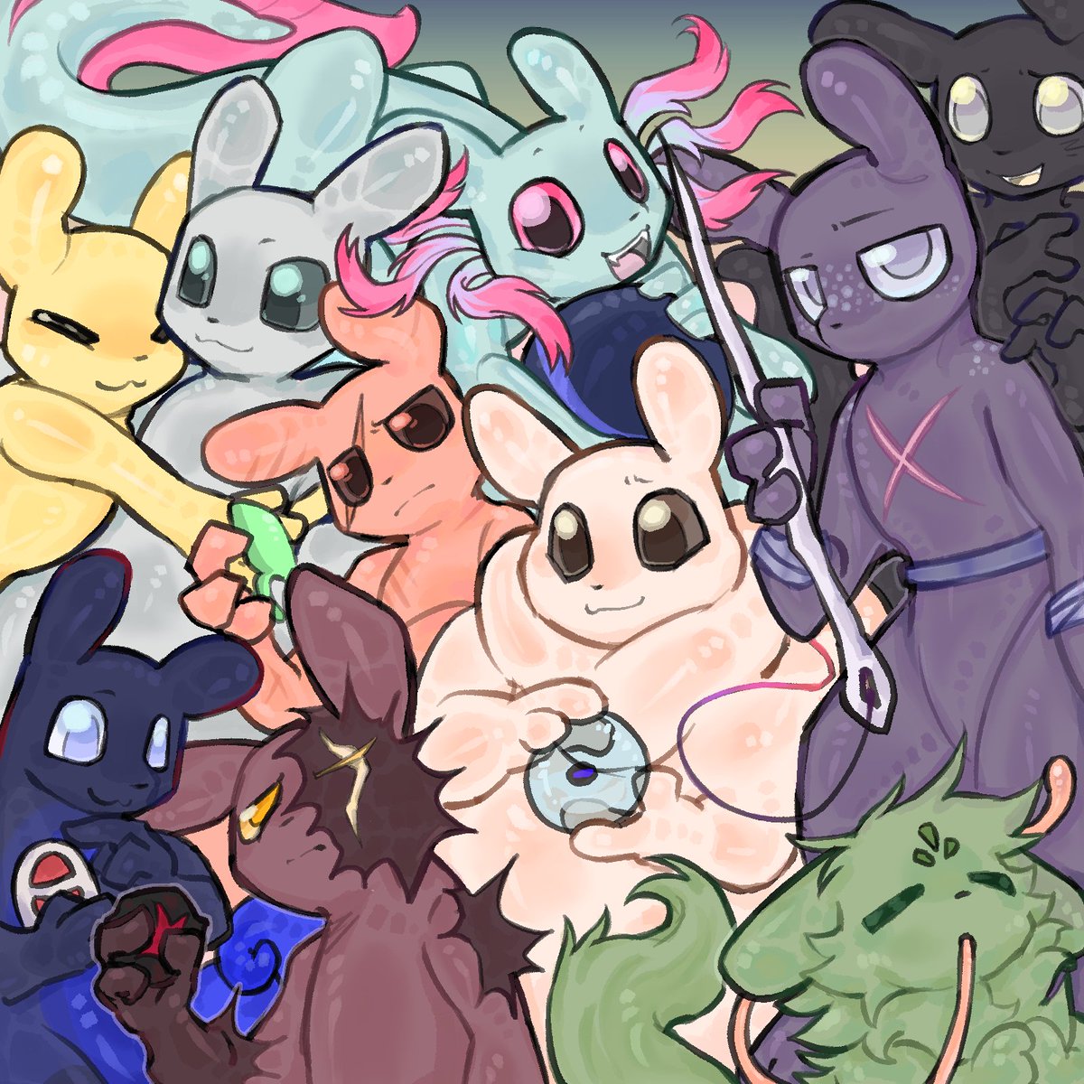 Cloth_08105's tweet photo. Drew all the slugcats from the game
@RainWorldGame  #rainworld #slugcat https://t.co/BzT4YbI2Jf
