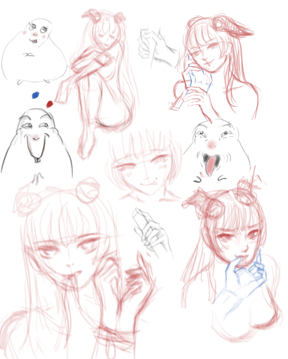 suihhy's tweet photo. sketching for my new drawing, which one should i draw? 
#sketch https://t.co/cLRKe5xgHb