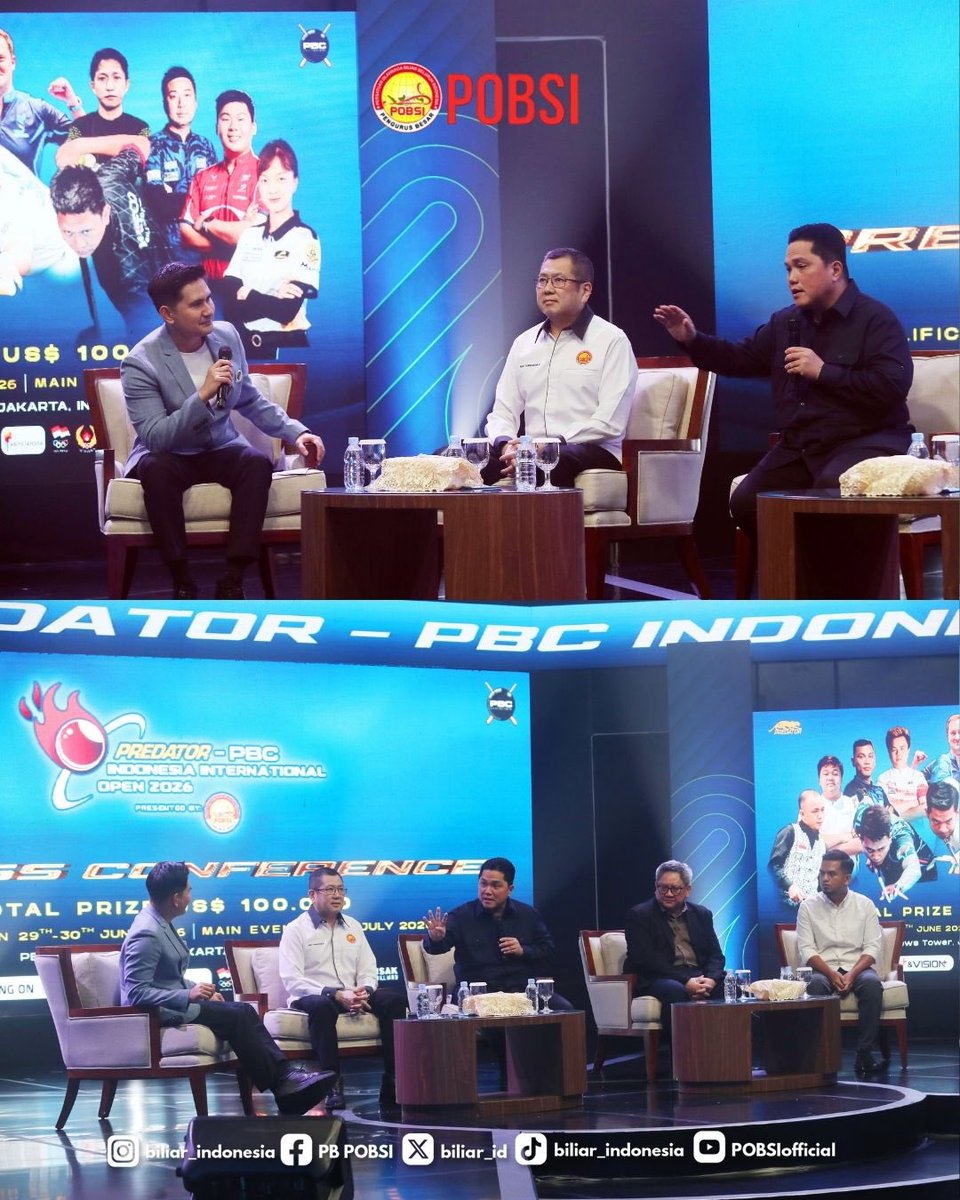 Biliar_ID's tweet photo. PB POBSI bersama Predator dan PBC telah resmi menyelenggarakan press conference untuk turnamen Indonesia International Open 2026.

#POBSI #BiliarIndonesia #IndonesiaInternationalOpen2026 https://t.co/xHaBjdP4Uy