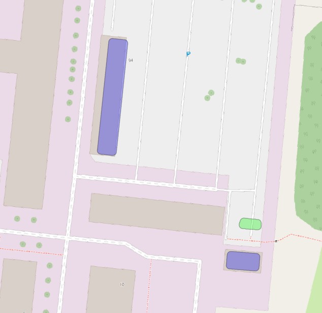 neogeografen's tweet photo. GeoDK ML 2026 datasæt findes om en WMS tjeneste (håber de laver en WFS). Men eksempel fra Novo Måløv - ML output viser to bygninger som er revet ned (blå) og 1 (grøn) opført. Hvilket er korrekt - dermed kunne også #openstreetmap blive opdateret + nogle veje lige så 2/3 https://t.co/GeTanSCrI7