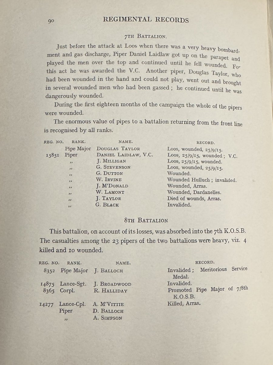 GreatWarHuts's tweet photo. Another great find this week was a 1920 first edition of ‘The Pipes of War’, an extraordinary book covering the history of bagpipes, stories of regimental Pipers, records of individual battalion Pipers (including Laidlaw, whose Bible we hold), individual awards for gallantry…
1/ https://t.co/tKwtWKU2Gq
