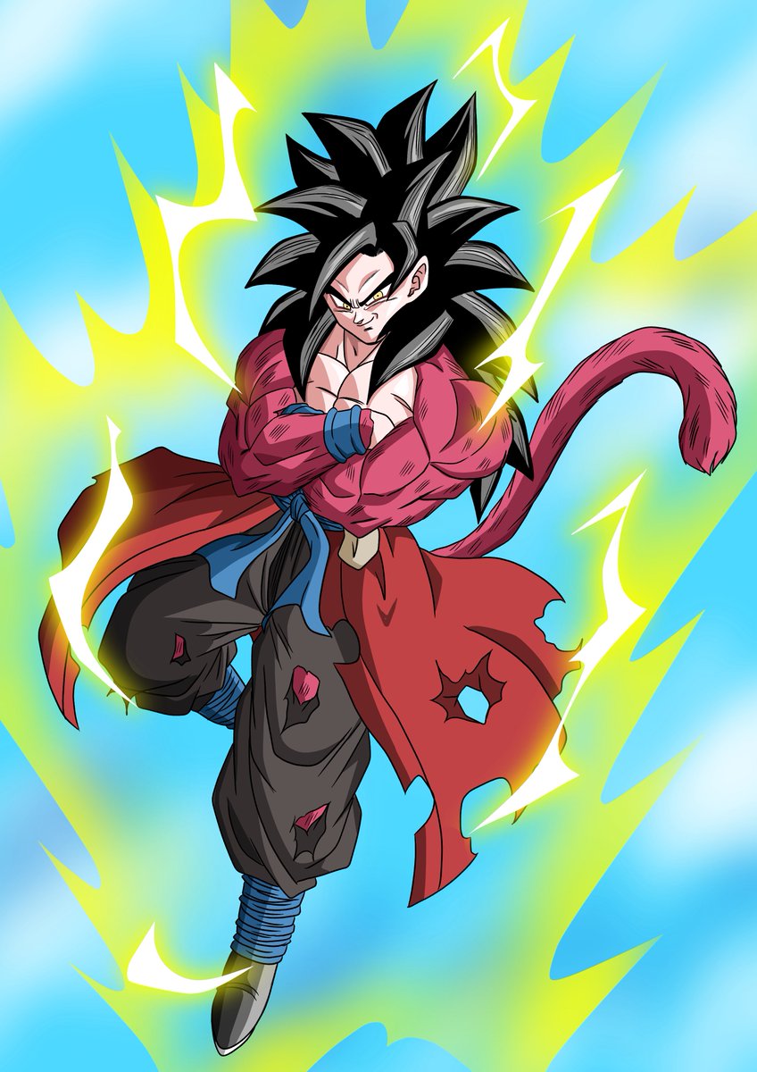 ユータ　孫悟空ssj4 孫悟空ゼノ(超サイヤ人4) #イラスト #ドラゴンボール