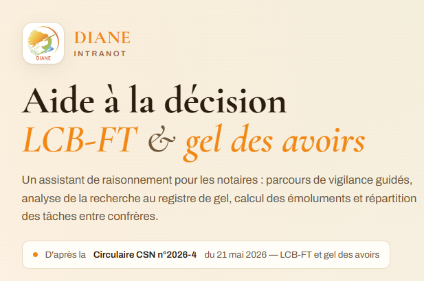 Intranot's tweet photo. LCB-FT et gel des avoirs : Testez gratuitement notre outil d'aide à la décision en cliquant ici.

Outil créé d'après la circulaire du CSN N. 2026-4 du 21/05/2026

https://t.co/tHCGtDzt3c https://t.co/N1EY64whU2
