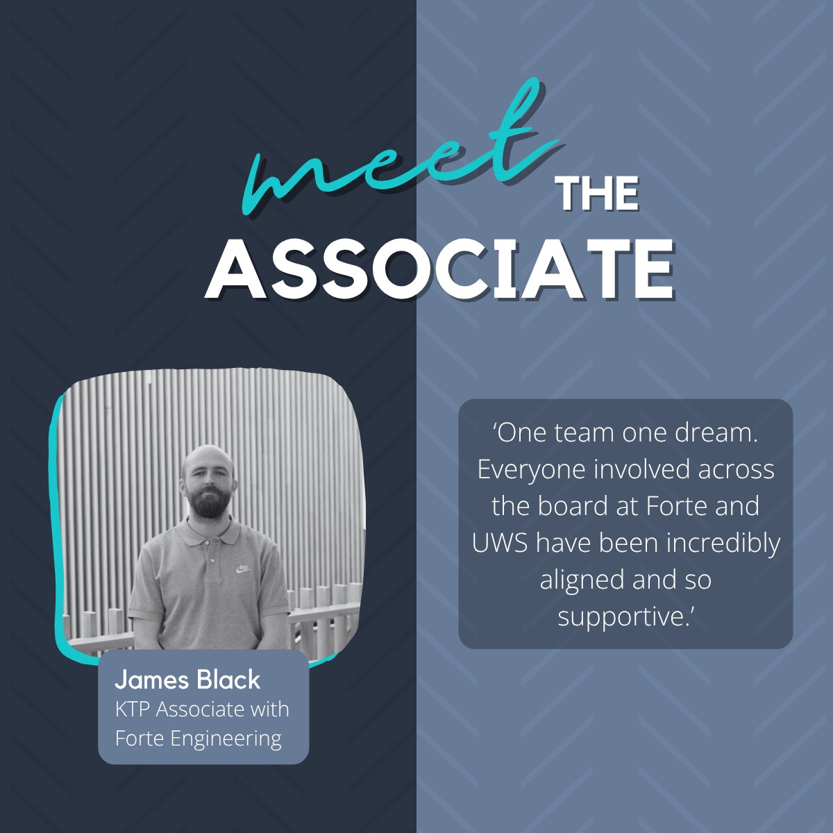 UWSKTP's tweet photo. #MeetTheAssociate
This month, we're delighted to feature James Black, our #KTP Associate with @LtdForte⭐
@UniWestScotland @CareersUWS @SchoolCEPS @IUK_KTP @IUK_Connect #LifeAtUWS https://t.co/FOkxRRnAf7