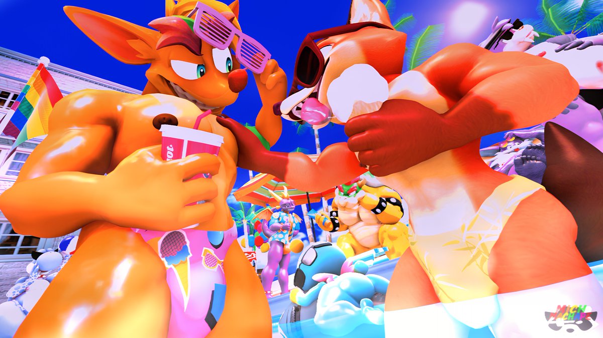 MichMachape's tweet photo. Happy Pride Month!🏳️‍🌈🦝
Meeting of sexy men at the pool having fun

Credits:
All character models: Kabalmystic(deviantart), SaiyanGoku4(deviantart).
Map: Station Square - Sonic Adventure: Xinus22, M4rc0ly(Steam)

MichMachape🦝
#gayart #furry #render #crashbandicoot #nickwilde https://t.co/2g5ugjK8x4