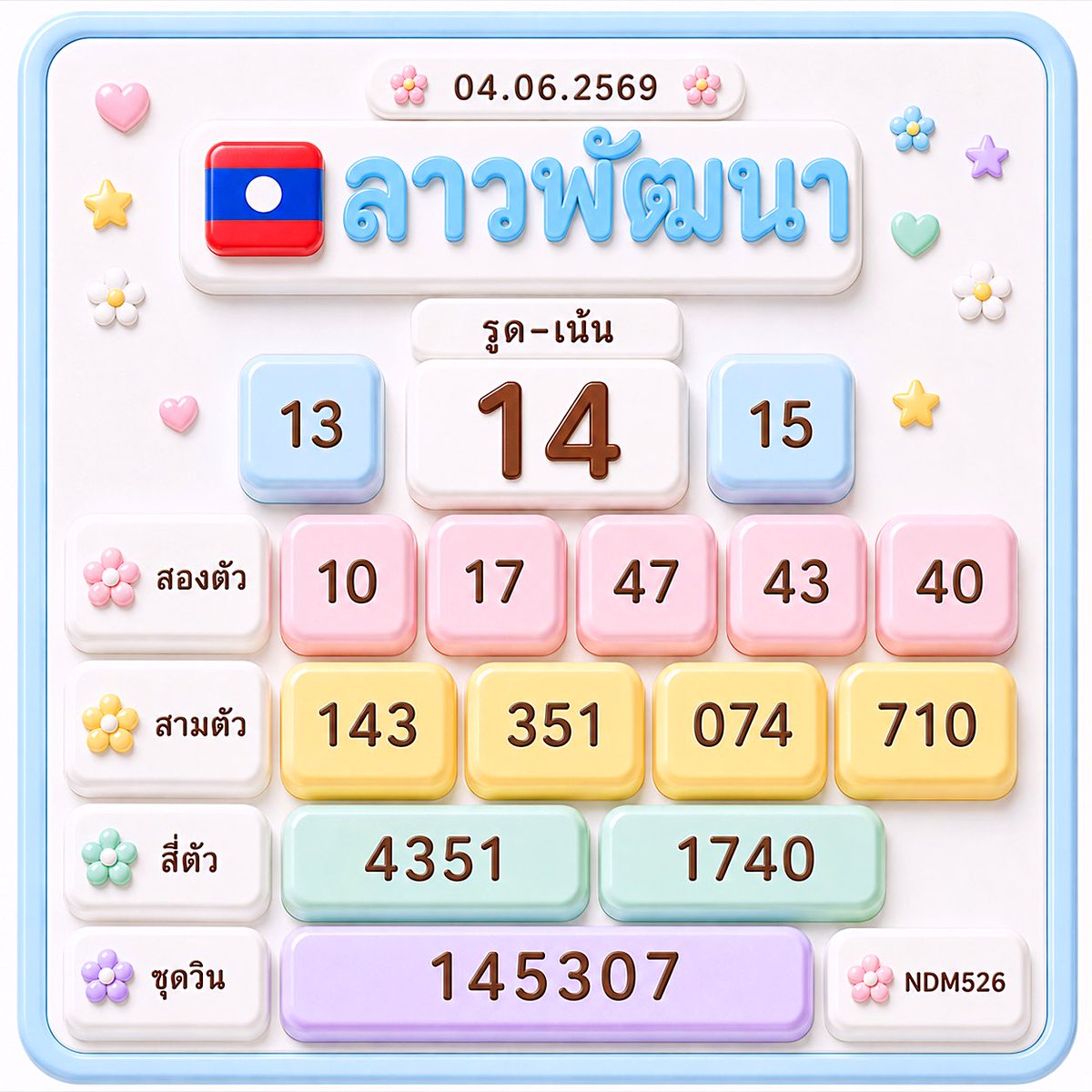 NDM526's tweet photo. 🇱🇦 ลาวพัฒ — 𝟎𝟒.𝟎𝟔.𝟐𝟓𝟔𝟗
เลขไหนดี ขอเน้นๆได้มุ้ย ☺️☺️

𝑺𝒖𝒑𝒑𝒐𝒓𝒕.
✿ 3 ตัว ปังปัง 116 : https://t.co/9wcJob7RBX
✿ 4 ตัว หวยออล : https://t.co/IynzNenbLm
✿ จ่ายดี : https://t.co/JG5i2P38ly https://t.co/7Zn6iccx7z