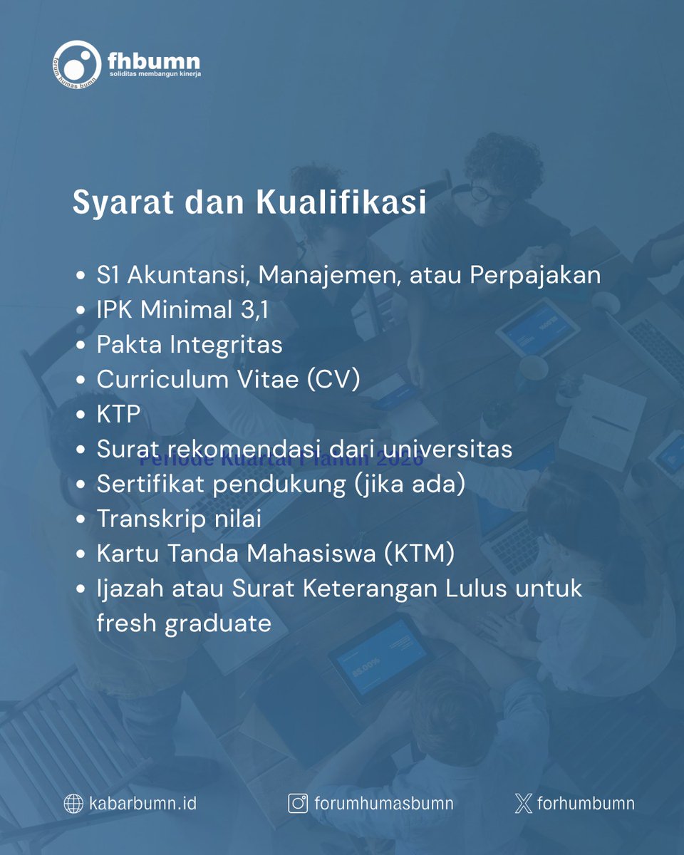 ForHumBUMN's tweet photo. Pelindo membuka program magang bersertifikat Batch 3 Tahun 2026 untuk posisi di Divisi Pelaporan Keuangan dan Perpajakan, Department Perbendaharaan. Program ini berlangsung secara onsite di Kota Surabaya dengan durasi tiga bulan. https://t.co/w85nC5nywW