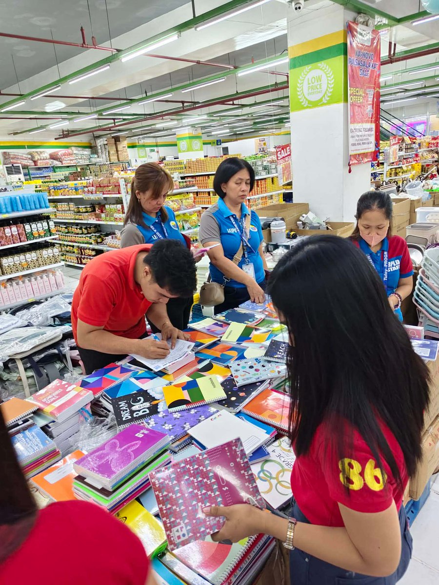 valenzuelacity's tweet photo. IN PHOTOS: In preparation for the opening of classes for School Year 2026–2027, the Consumer Welfare Unit (CWU) conducted a school supplies price monitoring activity in selected retail establishments across Valenzuela City on June 2–3, 2026.  

The activity aimed to verify compliance with the Department of Trade and Industry's (DTI) Suggested Retail Prices (SRP), promote fair business practices, and ensure adherence to consumer protection regulations.  

The CWU visited selected supermarkets, department stores, bookstores, and retail establishments in both District 1 and District 2 to monitor the prices of commonly purchased school supplies, including notebooks, pad papers, ballpens, pencils, and other essential learning materials, while also checking the proper display of prices and the availability of school-related products in preparation for the opening of classes.  

For questions or concerns about the quality and pricing of school supplies, you may visit https://t.co/ILmzMzOrVH or send an email to reporttosec@dti.gov.ph.