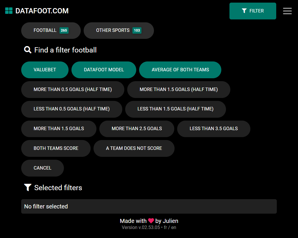 datafootcom's tweet photo. The VALUE BETS search for the UNDER 2.5 GOALS market was missing.

I'm currently adding it 👨‍💻

You'll be able to use it starting tonight. https://t.co/JvGzwIRxdX