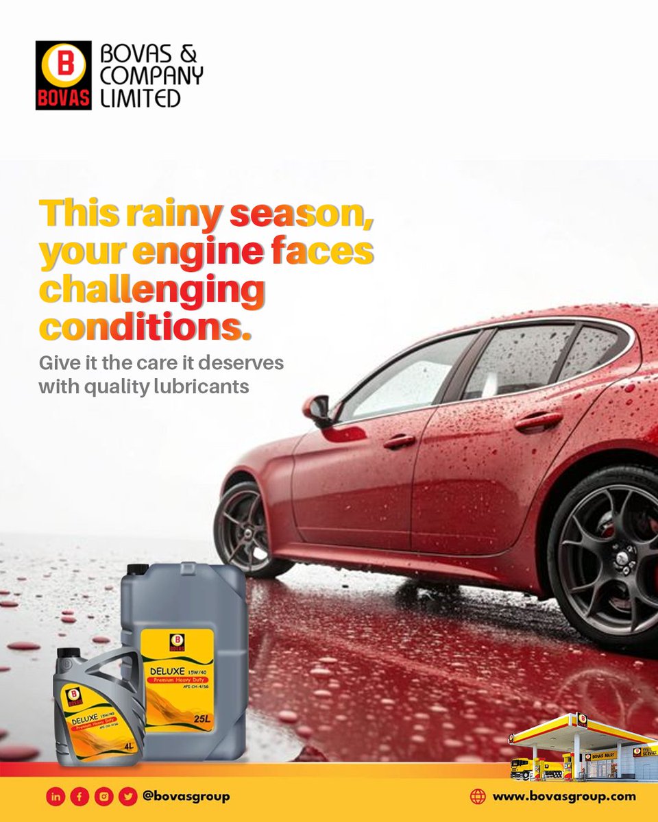 bovasgroup's tweet photo. Rainy streets test more than patience. They test engines too.​
Protect yours with lubricants designed to keep performance steady under pressure.​

#BOVAS #Rainyseason #Enginetips https://t.co/U1wAUiLQyg