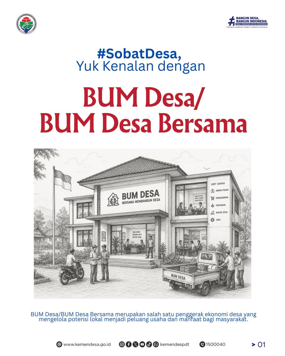 kemendespdt's tweet photo. #SobatDesa, tahukah kamu bahwa banyak potensi desa bisa berkembang menjadi sumber ekonomi yang kuat jika dikelola bersama? https://t.co/GPdyLezP9A