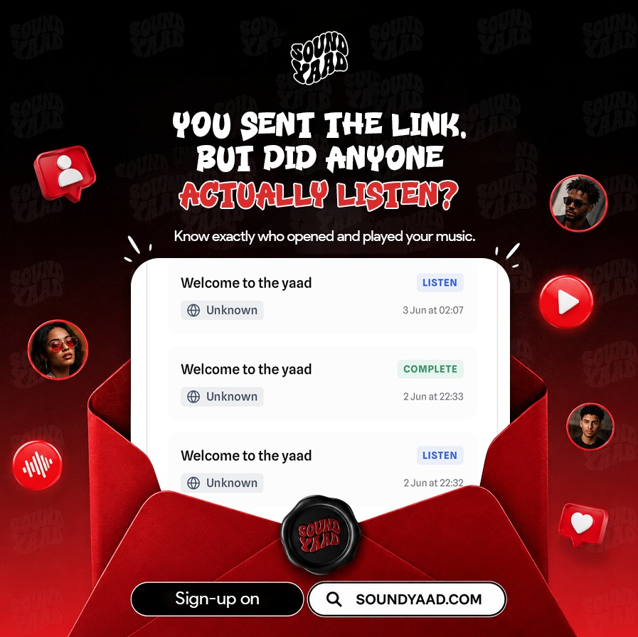soundyaad's tweet photo. You send a private link and then sit in silence, hoping someone responds. 

SoundYaad Vault shows you who accessed your music and when. No more guessing. 

Try out Vault to share your unreleased songs on https://t.co/KNGqO4oY6i https://t.co/Im3yTlu09V